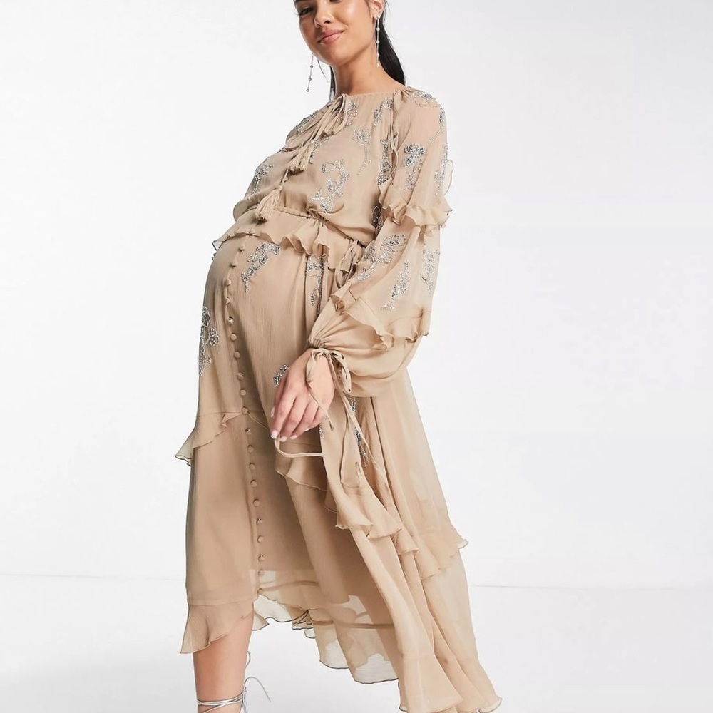 ASOS DESIGN Maternity ruffle midi dress